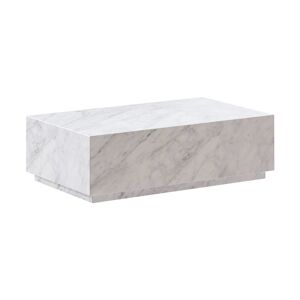 Rendez-Vous Deco Table basse rectangulaire en marbre blanc Blanc 100x26x60cm
