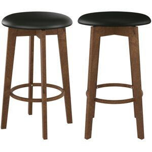 Rendez-Vous Deco Tabouret pour îlot central 66 cm en cuir synthetique noir (lot de 2) Noir 38x66x38cm