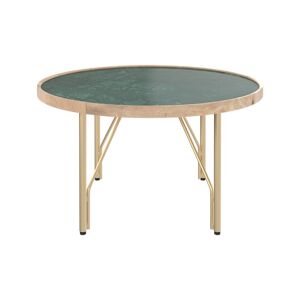 Rendez-Vous Deco Table basse ronde en marbre vert Indien, bois et metal D85 cm Vert 85x48x85cm
