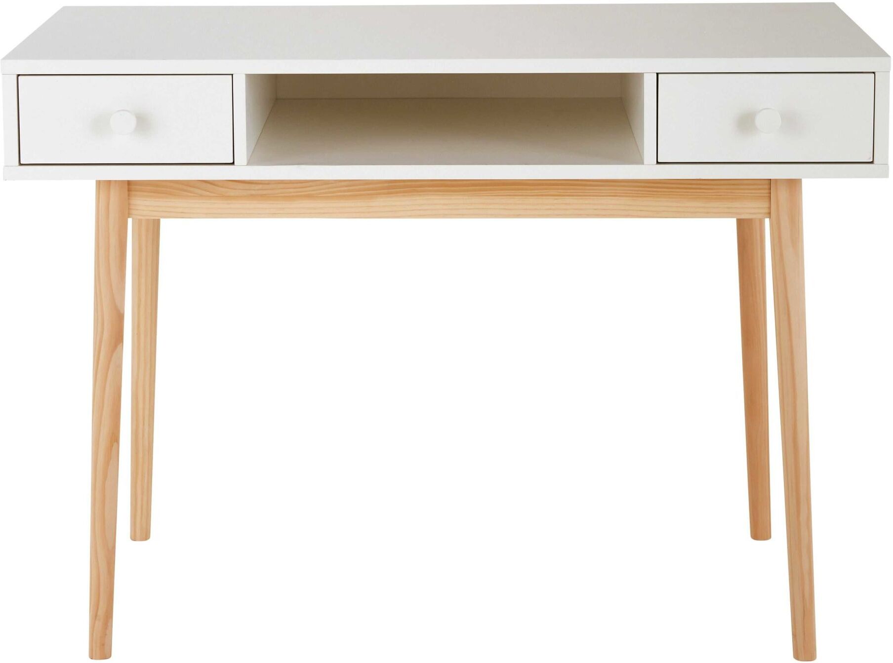 Maisons du Monde Bureau 2 tiroirs blanc Blanc 110x78x55cm