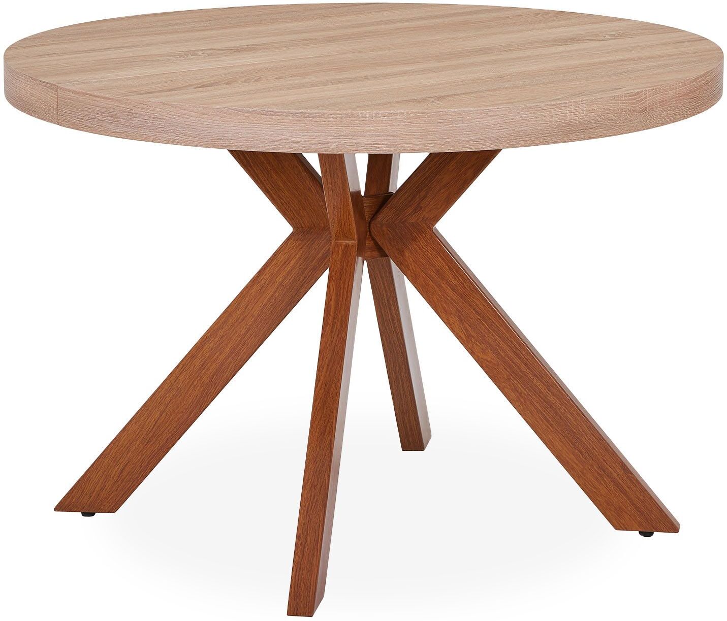 Menzzo Table ronde extensible 10 places avec 3 rallonges marron Marron 11x75x11cm