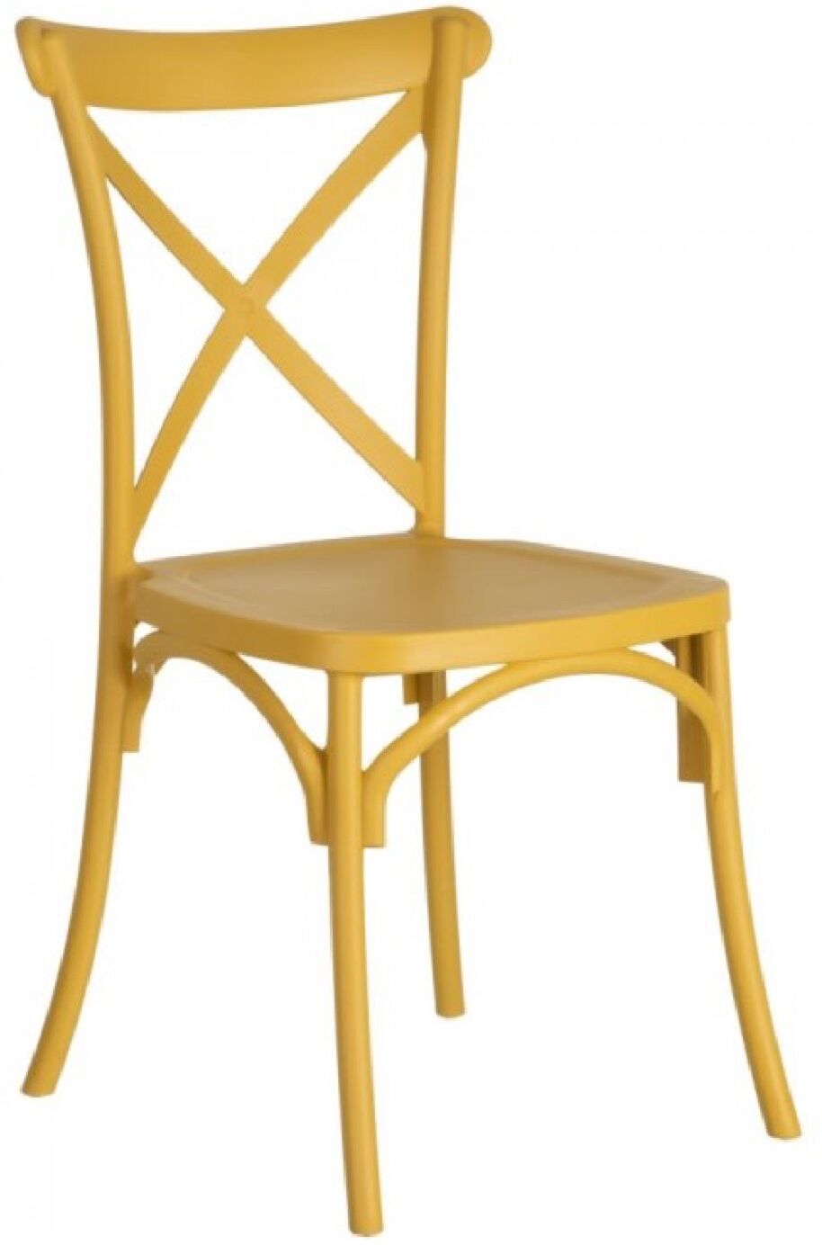 Wadiga Chaise bistrot en polypropylène jaune Jaune 49x91x43cm