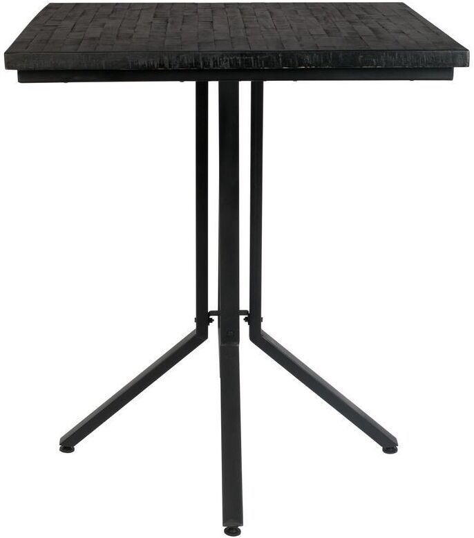 White label Table de comptoir carrée en bois noir Noir 75x93x75cm