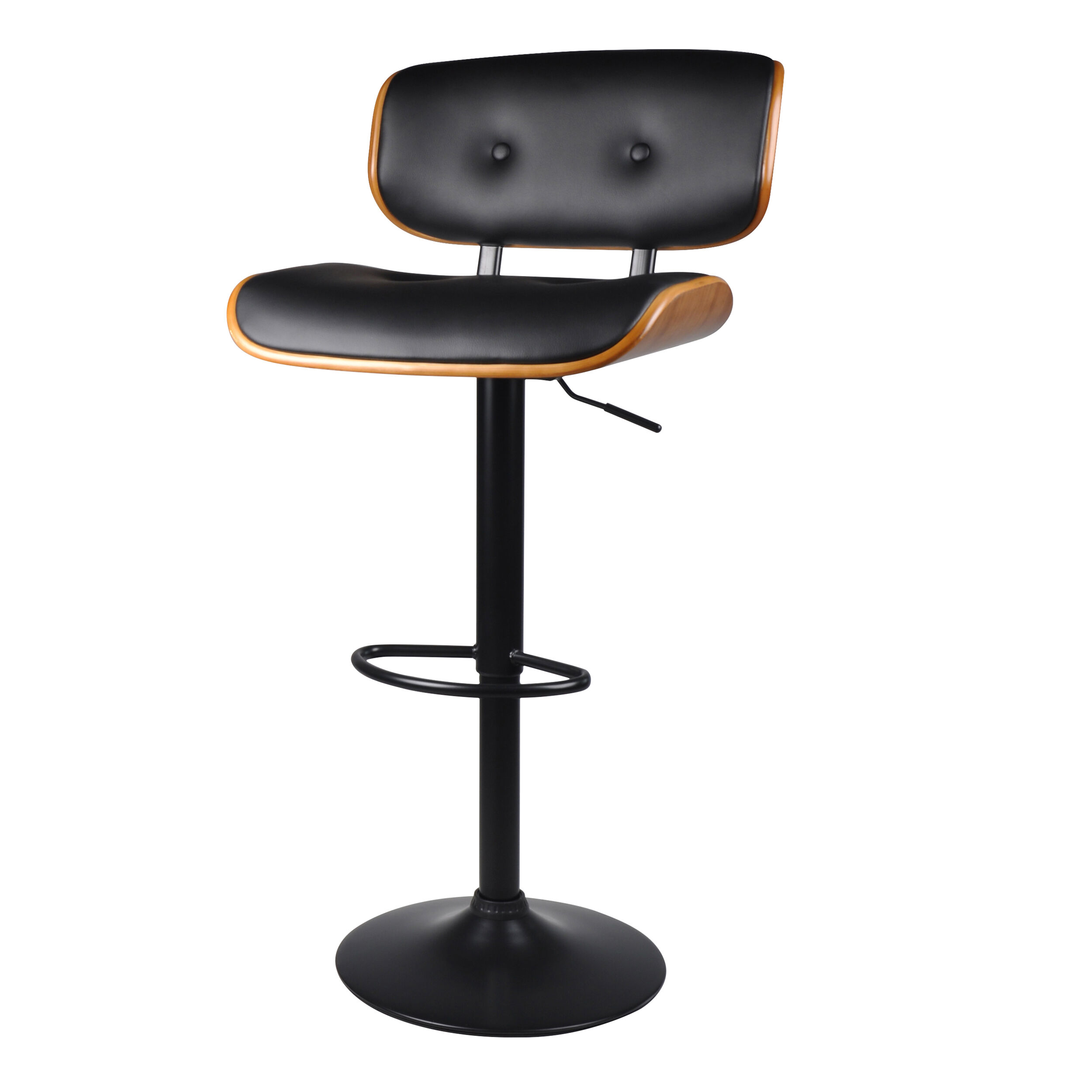 Rendez-Vous Déco Chaise de bar réglable 69/91 cm en cuir synthétique noir Noir 51x115x56cm