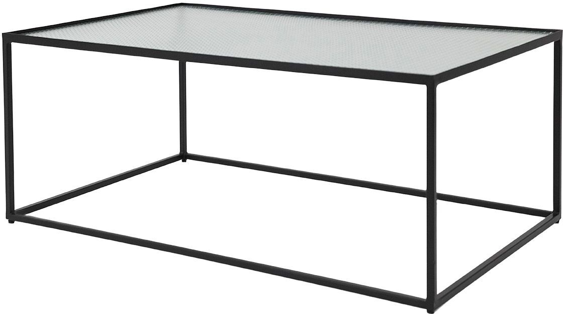 Decoclico Table basse métal plateau verre Noir 100x40x60cm