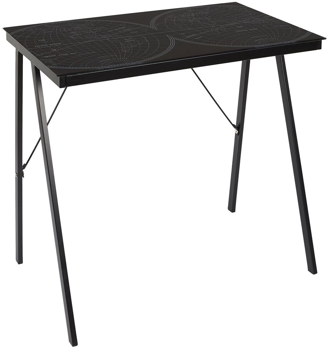 The Home Deco Factory Bureau mappemonde L80cm Noir 80x74x50cm