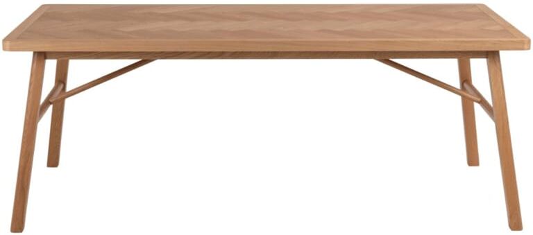 Hellin Table à manger rectangulaire en chêne L200 de style scandinave Marron 200x75x100cm