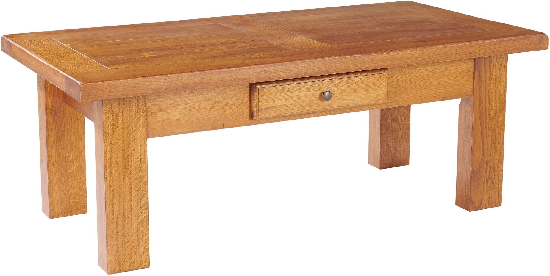 Hellin Table basse rectangle bois chêne massif Marron 120x45x60cm