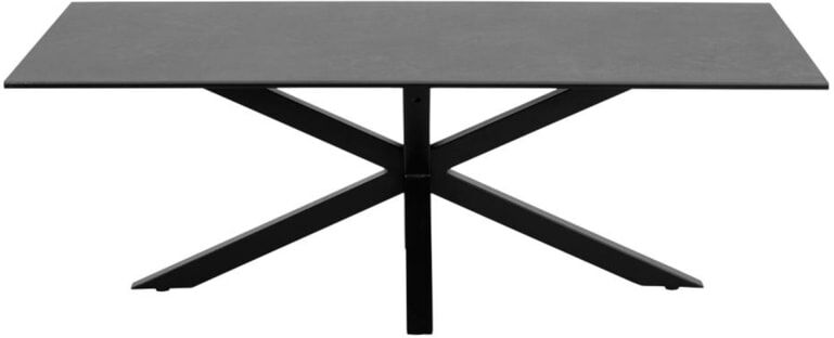 Hellin Table basse rectangulaire en céramique et métal L130 Noir 130x46x70cm