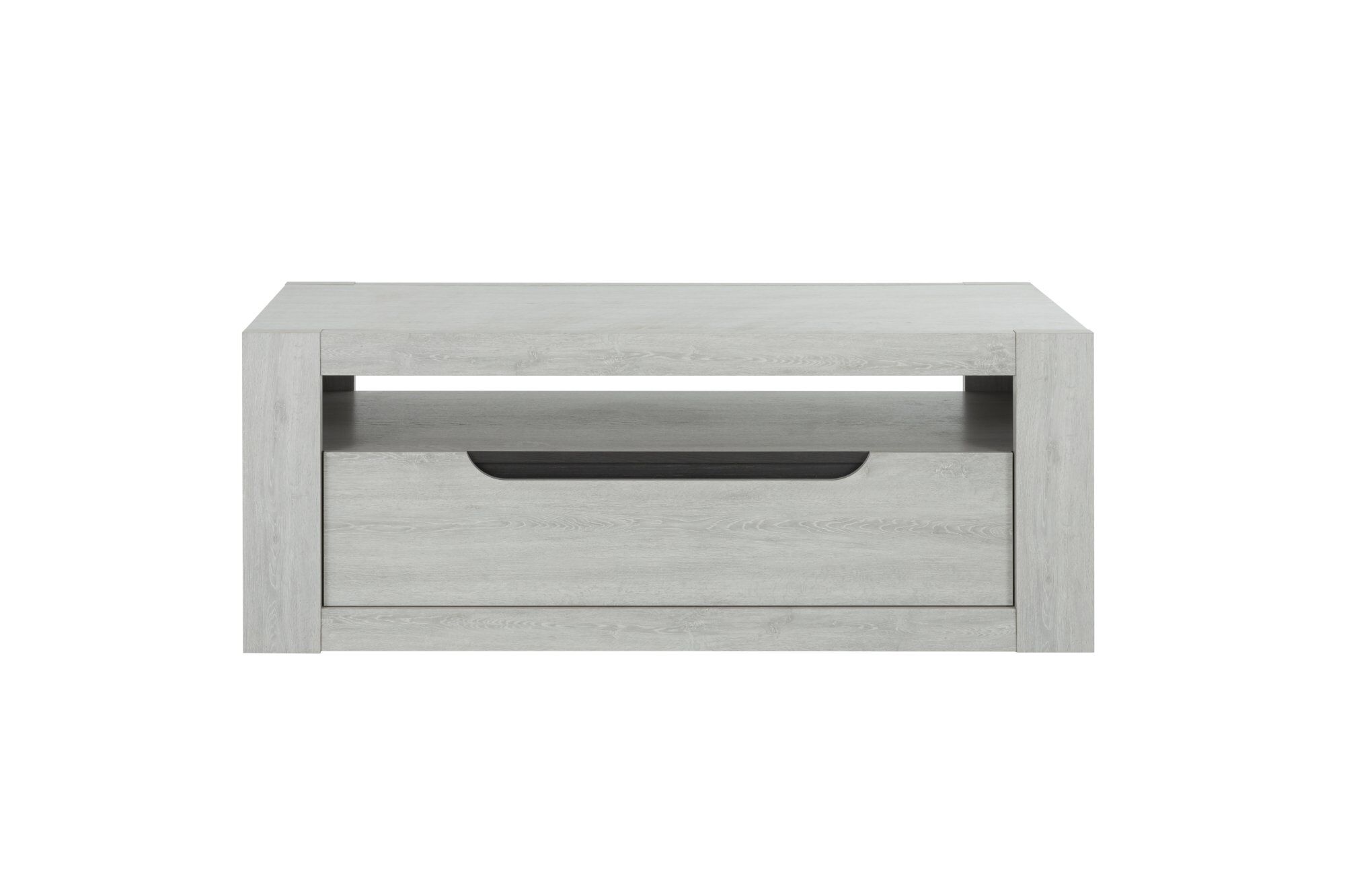 Gami Table basse 1 tiroir effet bois chêne laguna/gris fabriquée en france Beige 67x45x120cm
