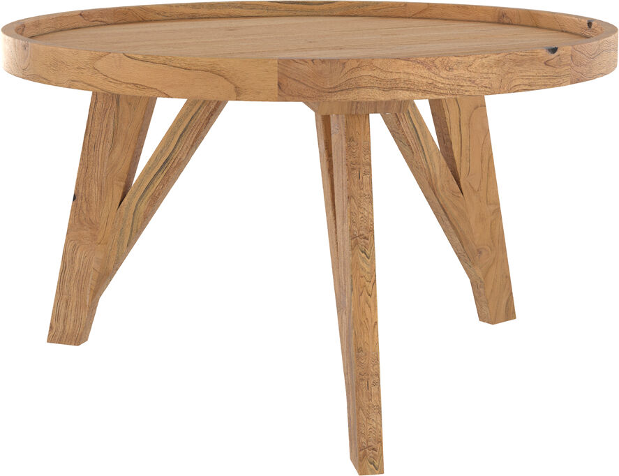 Rendez-Vous Déco Table basse ronde en bois de teck recyclé D70 cm Marron 70x38x70cm