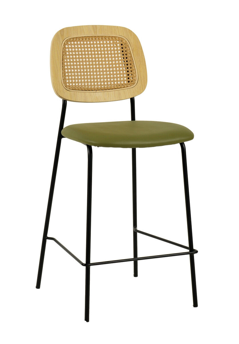 Mathi Design Chaise de bar simili cuir vert Vert 48x110x44cm