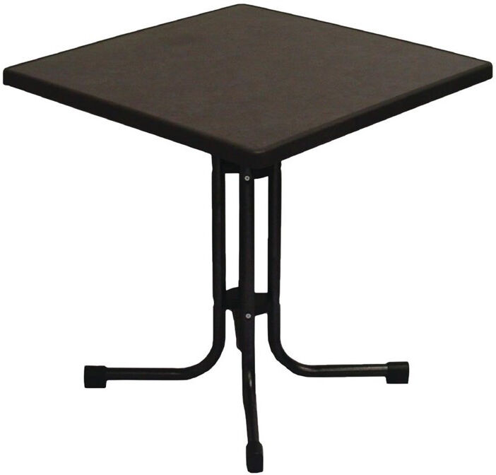 materiel chr pro Table carrée de patio en acier noir 70x70 cm Noir 0x73x70cm