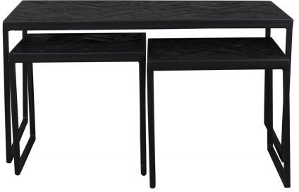 BOITE A DESIGN Table basse design en bois noir Noir 80x33x45cm