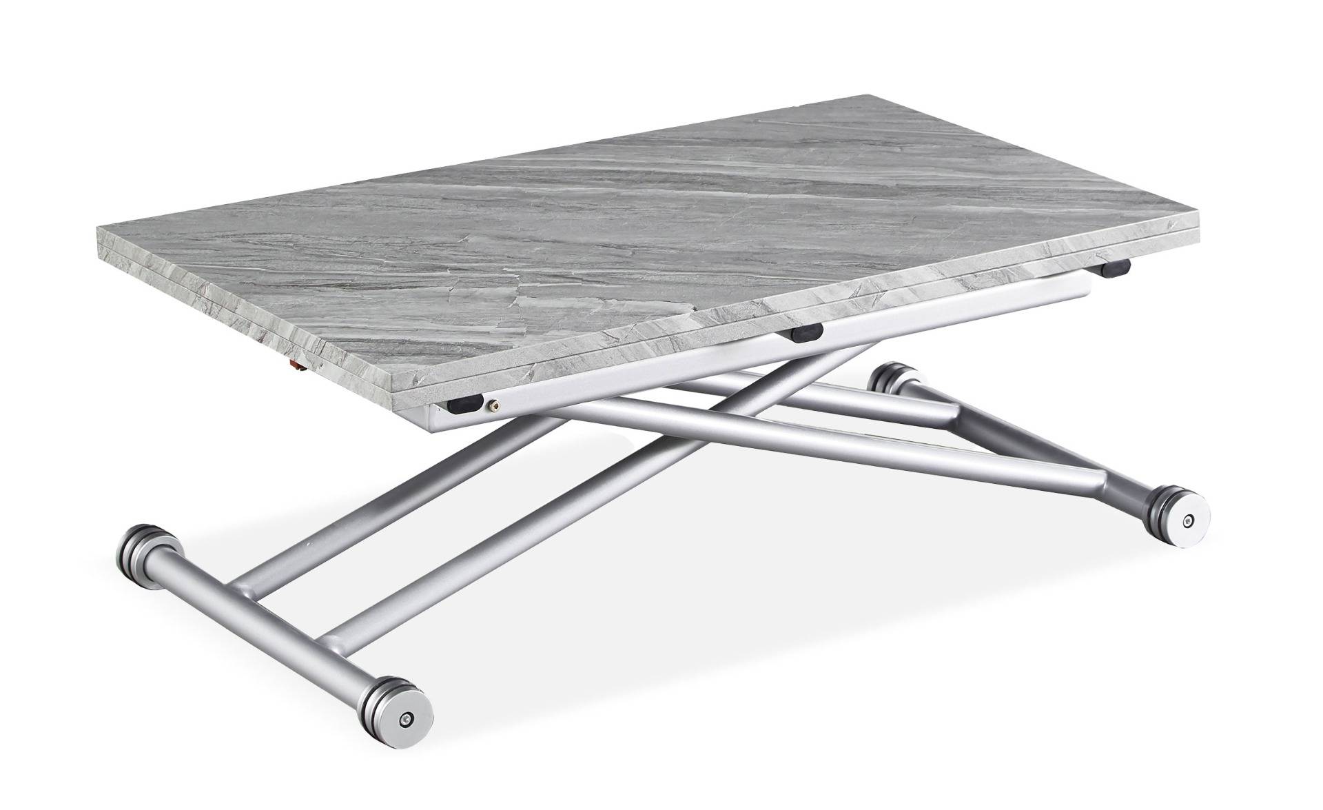 Menzzo Table basse relevable effet marbre Gris 0x39cm