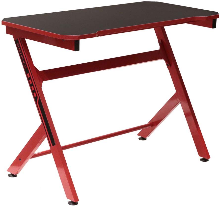 The Home Deco Factory Bureau en métal et bois gamer unit Rouge 100x74x50cm