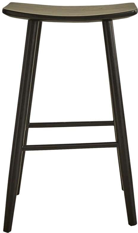 Bois Dessus Bois Dessous Tabouret en teck massif noir 75 cm Noir 48x77x35cm