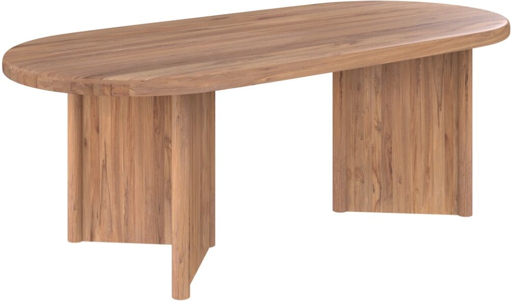 Rendez-Vous Déco Table ovale 8 personnes en bois de teck recyclé 220 cm Marron 220x75x100cm