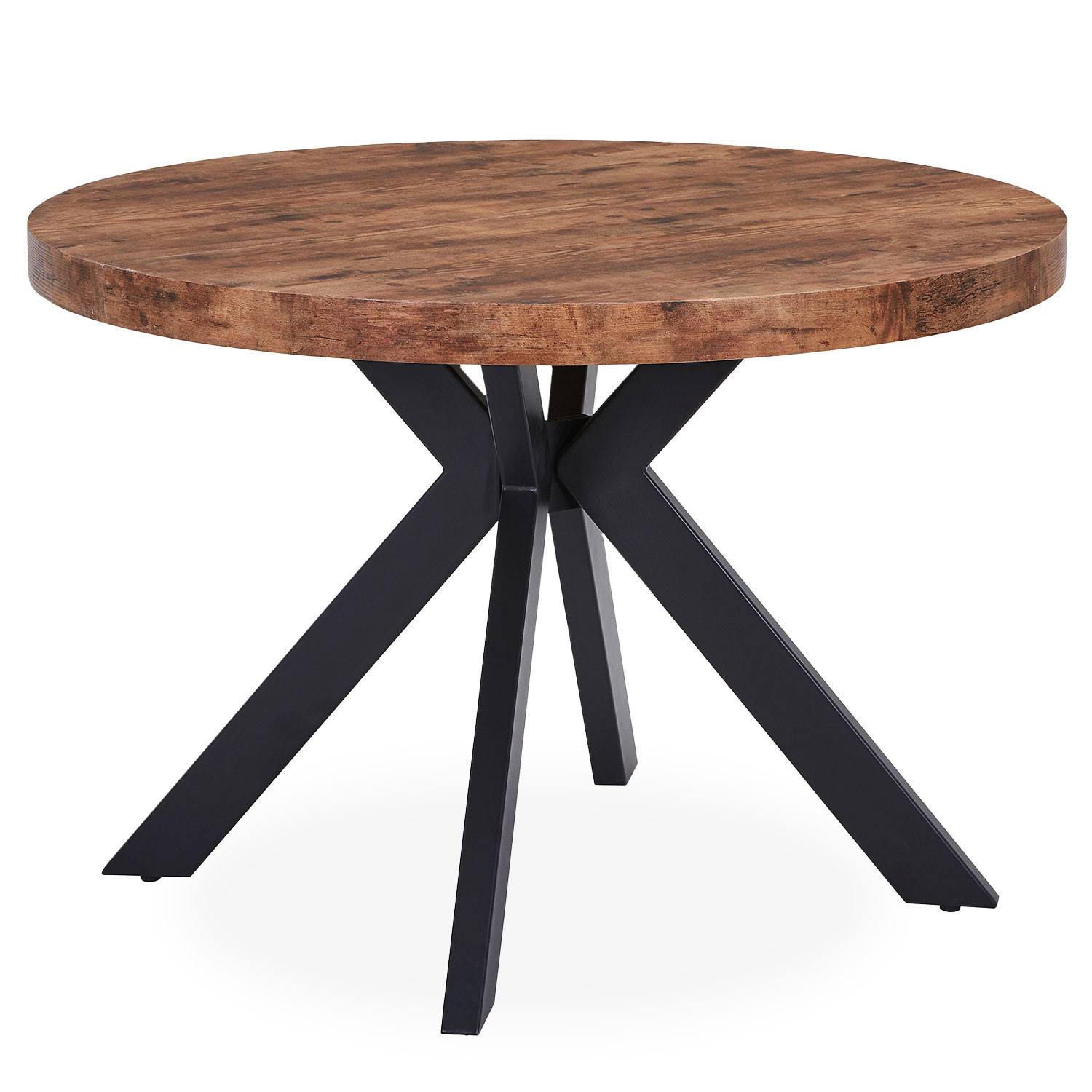 Menzzo Table ronde extensible noir et noyer Marron 11x75x11cm