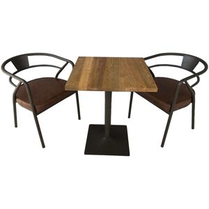 Mathi Design Ensemble repas acier/bois Marron 0x75x60cm