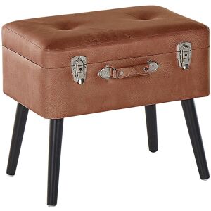 Beliani Tabouret avec coffre marron Marron 52x46x36cm