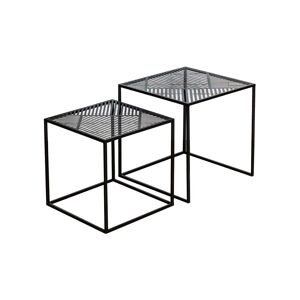 The Home Deco Factory Tables gigognes en métal - Lot de 2 Noir 40x40x40cm
