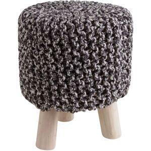 Aubry Gaspard Tabouret bas en coton Gris 35x42x35cm