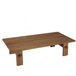 MACABANE Table basse rectangulaire en bois de teck recyclé L140 Marron 140x36x70cm