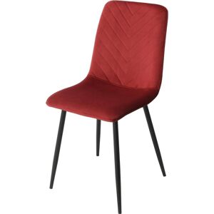 ATHM DESIGN Lot de 4 - Chaise assise velours rose pieds metal noir Rose 43x91x53cm