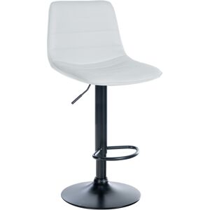 CLP Tabouret de bar ajustable pivotant en similicuir (pvc) Blanc Blanc 46x89x45cm