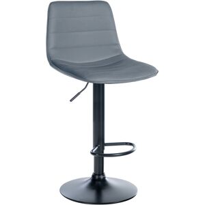 CLP Tabouret de bar ajustable pivotant en similicuir (pvc) Gris Gris 46x89x45cm