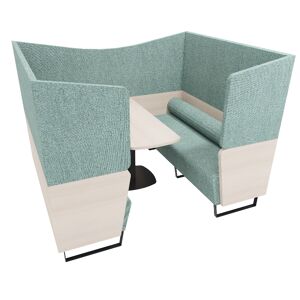 Space Planning Banquette acoustique 4 places haute bicolore vert Vert 190x140x162cm