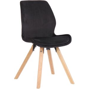 CLP Chaise avec pieds en bois en velours Noir Noir 58x88x49cm