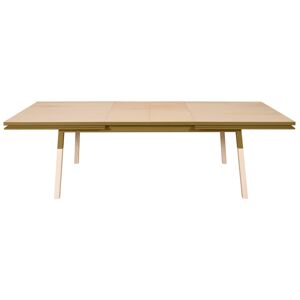 MON PETIT MEUBLE FRANCAIS Table repas rectangulaire 160x100 cm 2 rallonges, 100% frêne massif Marron 160x76x100cm