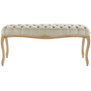 Maisons du Monde Bout de lit capitonne en chene L 114 cm Beige 113x49x35cm