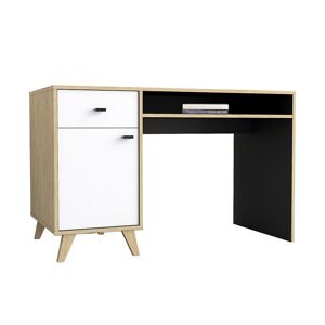 Concept Usine Bureau avec tiroir et placard en bois Blanc 120x75x60cm