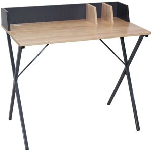 The Home Deco Factory Bureau en bois et metal brice gris Gris 90x84x50cm