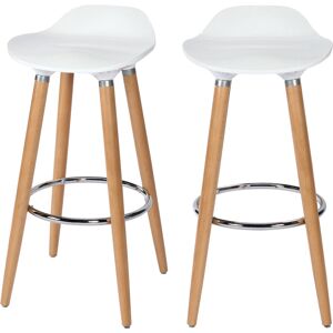 Rendez-Vous Deco Tabouret de bar blanc 73 cm (lot de 2) Blanc 51x80x51cm