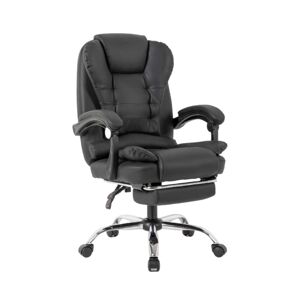 Concept Usine Chaise de bureau massante noir avec repose pieds Noir 60x102x62cm