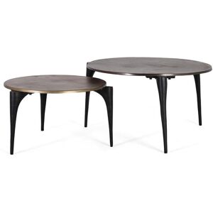 GINER Y COLOMER Ensemble 2 tables aluminium sophistication Cuivre 64x37x64cm