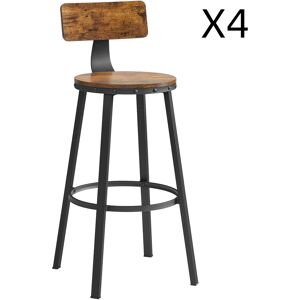 VASAGLE Tabourets de bar lot de 4 industriel cadre en