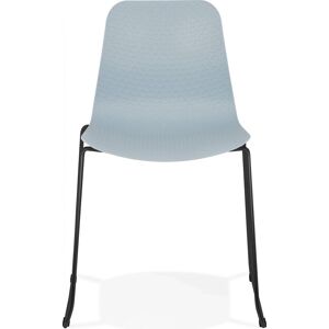 Kokoon Design Chaise de table design assise couleur bleu pietement noir - Publicité