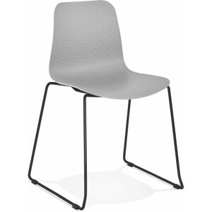 Kokoon Design Chaise de table design assise couleur gris pietement noir - Publicité
