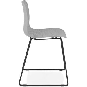 Kokoon Design Chaise de table design assise couleur gris pietement noir - Publicité