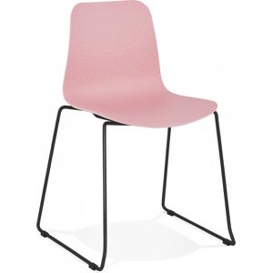 Kokoon Design Chaise de table design assise couleur rose pietement noir - Publicité