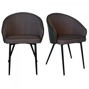 Meubles & Design Lot de 2 chaises design en tissu et simili cuir gris - Publicité