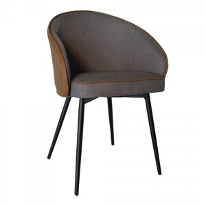Meubles & Design Lot de 2 chaises design en tissu et simili cuir marron - Publicité