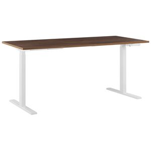 Beliani Table à hauteur ajustable en acier bois foncé - Publicité