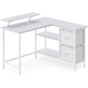 VASAGLE Bureau d'ordinateur en forme de l 2 tiroirs spacieux blanc érable Blanc 115x90x105cm - Publicité VASAGLE Bureau d'ordinateur en forme de l 2 tiroirs spacieux blanc érable Blanc 115x90x105cm - Publicité
