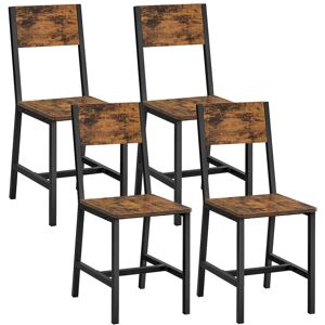 VASAGLE Chaise salle à manger lot de 4 style industriel marron et noir Marron 36x87x47cm - Publicité VASAGLE Chaise salle à manger lot de 4 style industriel marron et noir Marron 36x87x47cm - Publicité